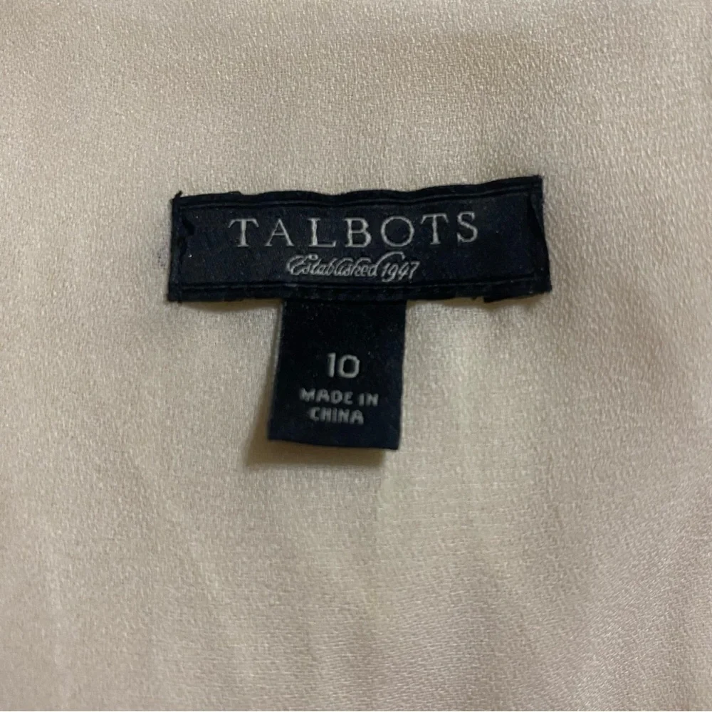 Talbots Cream Sequin Embroidered Silk Sleeveless Scoop Neck Top - Picture 4 of 5